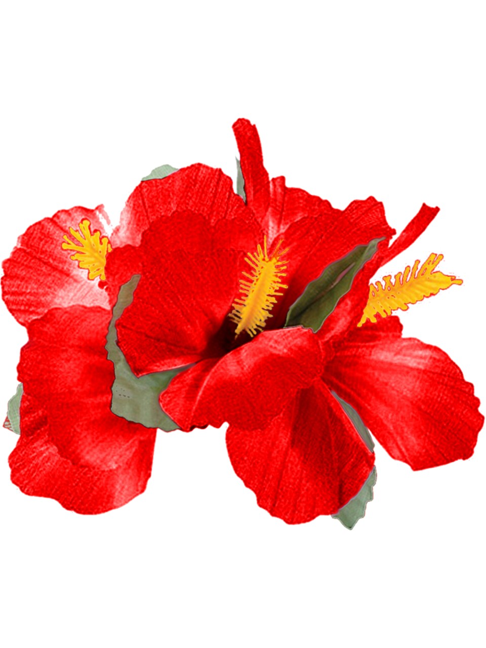 Red Adult Luau Hawaiian Flower Hibiscus Costume Accessory Hair Clips